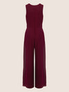 APART Overall im Materialmix aus einer leicht strukturierter Ware und Chiffon | beere