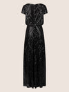APART Abendkleid allover aufwendig mit Pailletten bestickt | schwarz