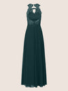 APART Abendkleid aus einer Plastischen Spitze und Chiffon | emerald