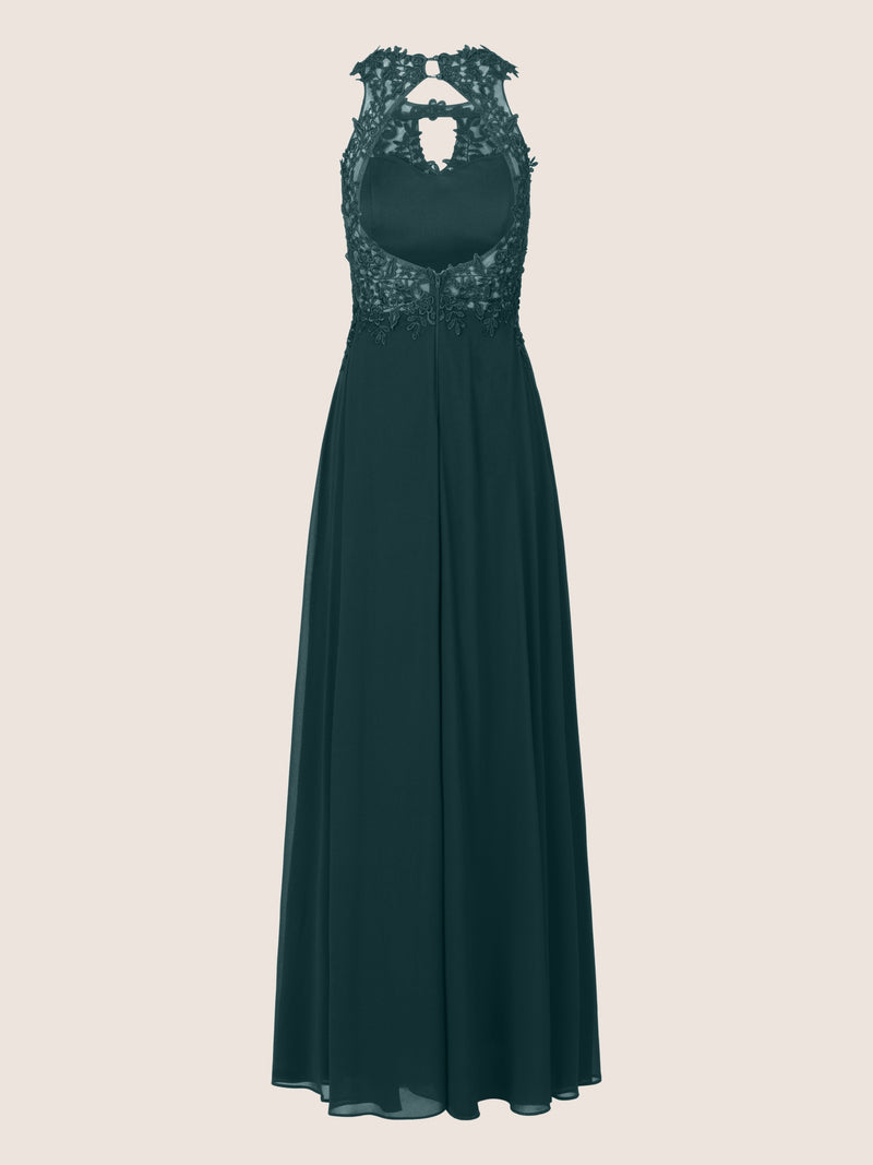 APART Abendkleid aus einer Plastischen Spitze und Chiffon | emerald