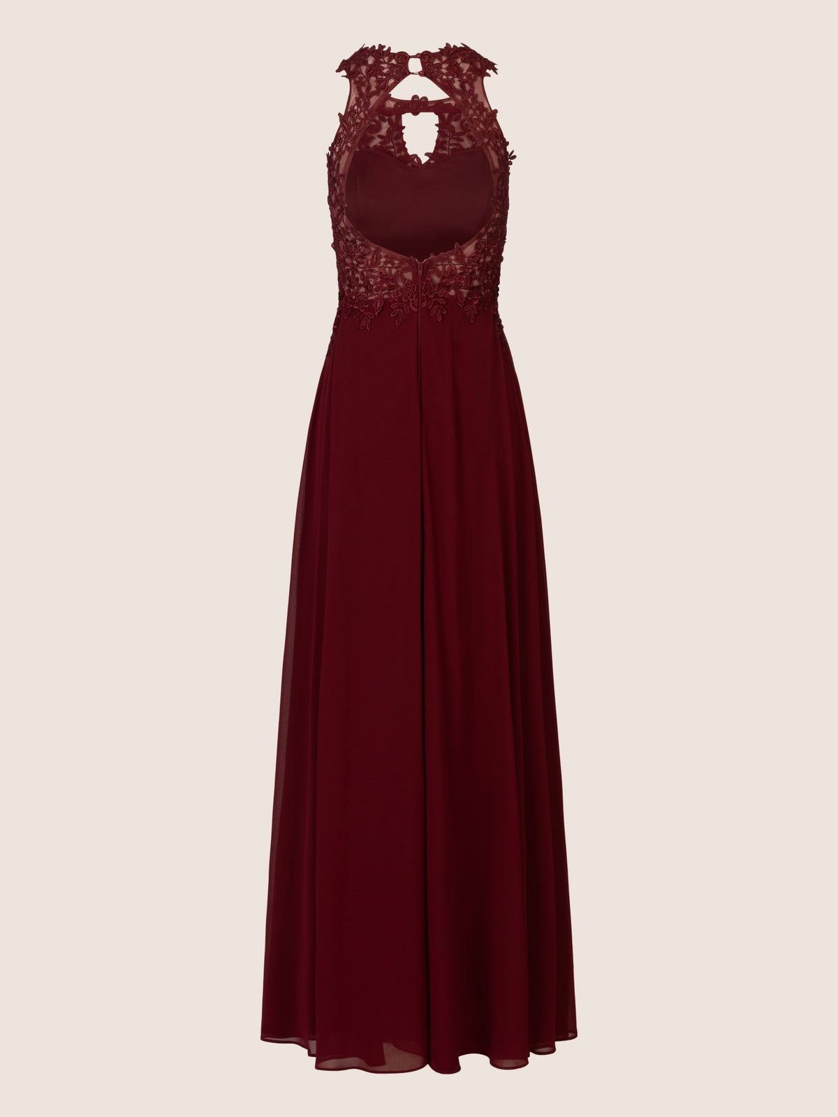 APART Abendkleid aus einer Plastischen Spitze und Chiffon | bordeaux