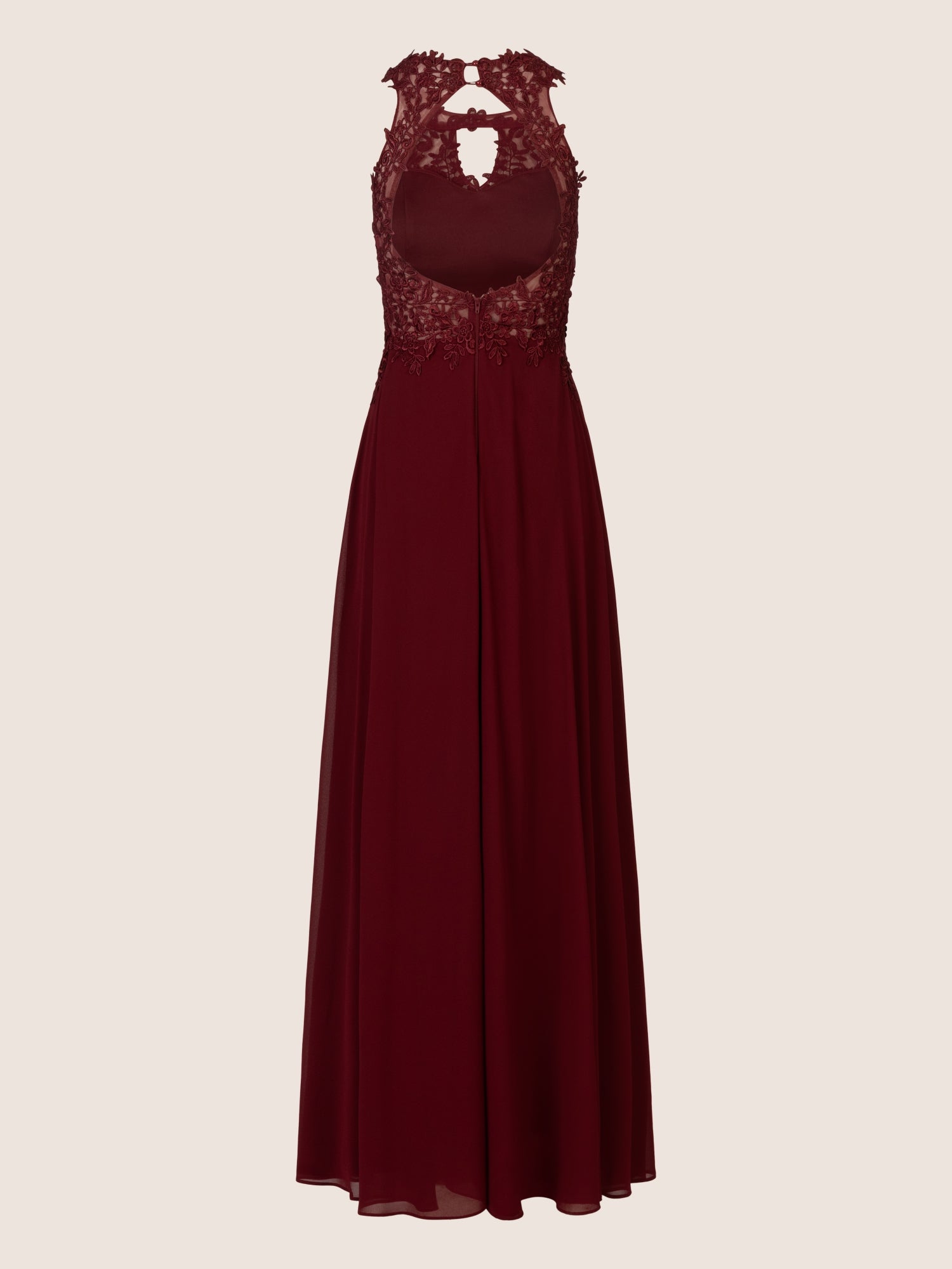 APART Abendkleid aus einer Plastischen Spitze und Chiffon | bordeaux