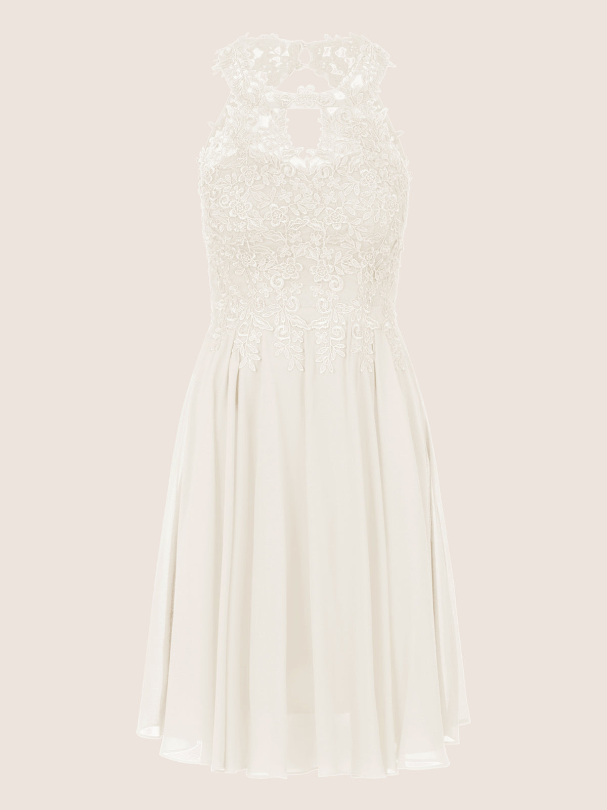 APART Cocktailkleid aus einer Plastischen Spitze und Chiffon | creme