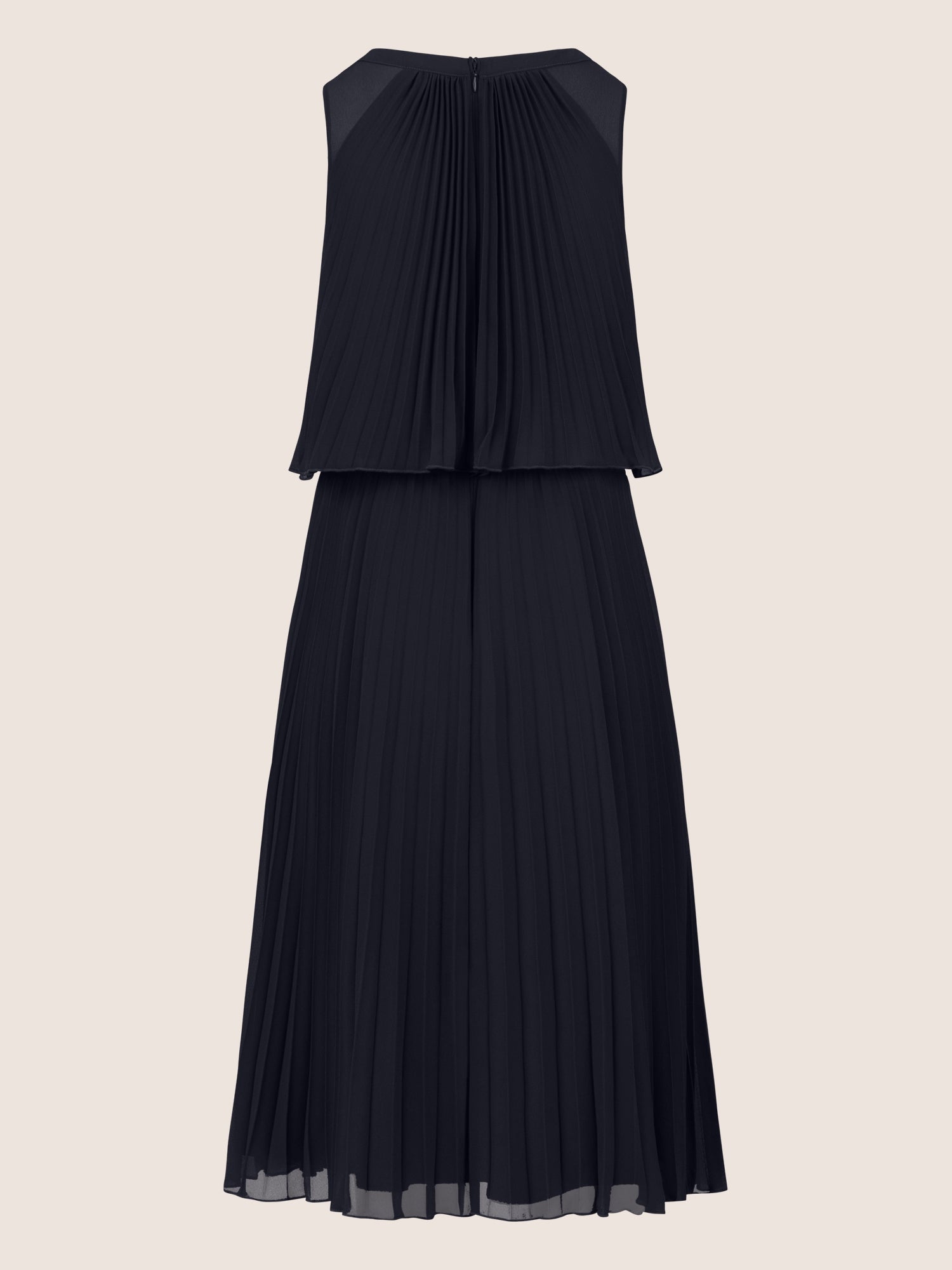 APART Cocktailkleid mit rundem Ausschnitt vorne und hinten und schmalem , sichtbaren Halsr | nachtblau