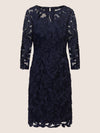 APART Cocktailkleid allover aufwendig bestricktes Mesh | nachtblau