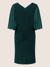 APART Cocktailkleid im Materialmix aus weichem Jersey, Chiffon und shaping Futter | emerald