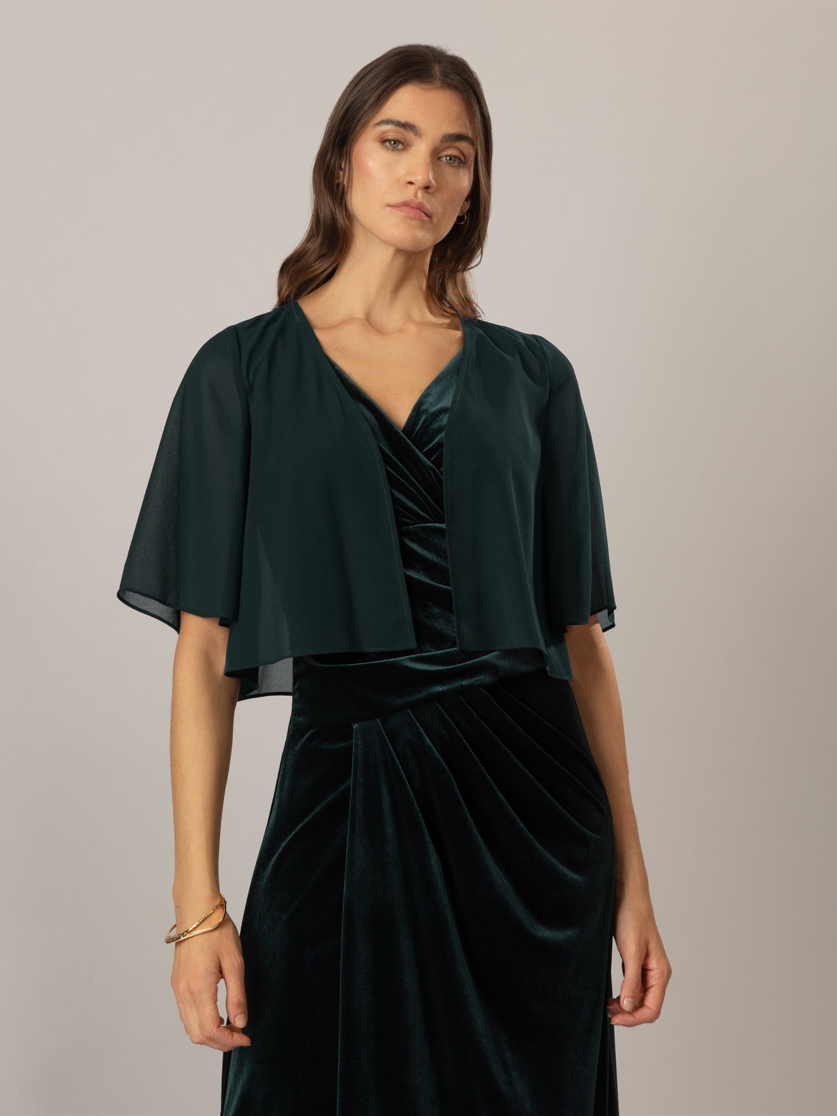 APART Chiffonbolero aus semitransparentem Chiffon | emerald