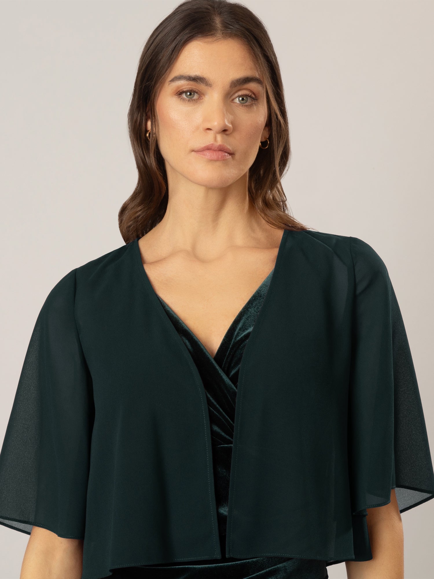 APART Chiffonbolero aus semitransparentem Chiffon | emerald