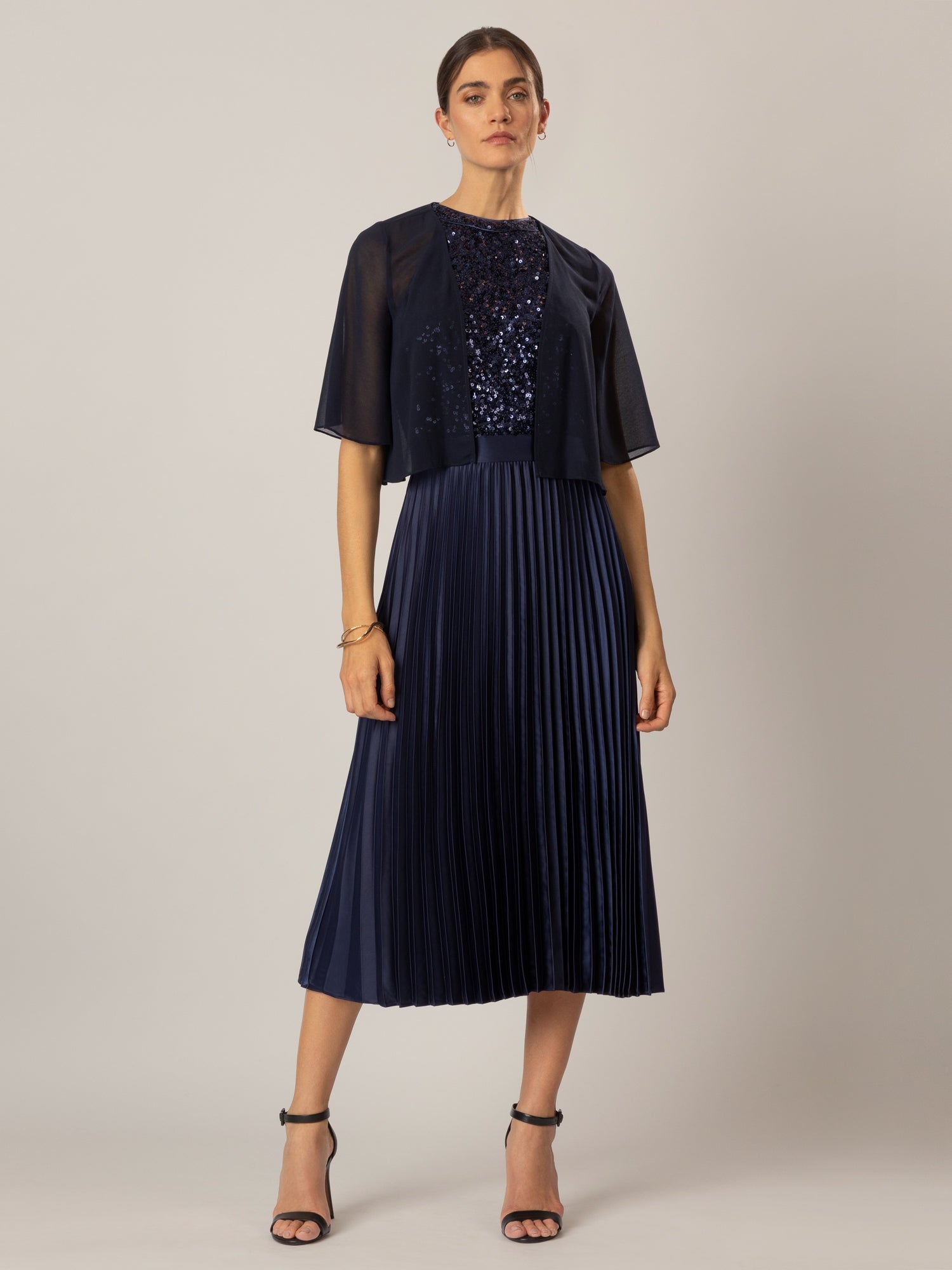 APART Chiffonbolero aus semitransparentem Chiffon | nachtblau