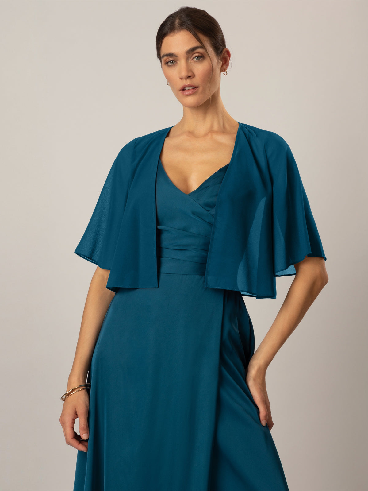 APART Chiffonbolero aus semitransparentem Chiffon | petrol
