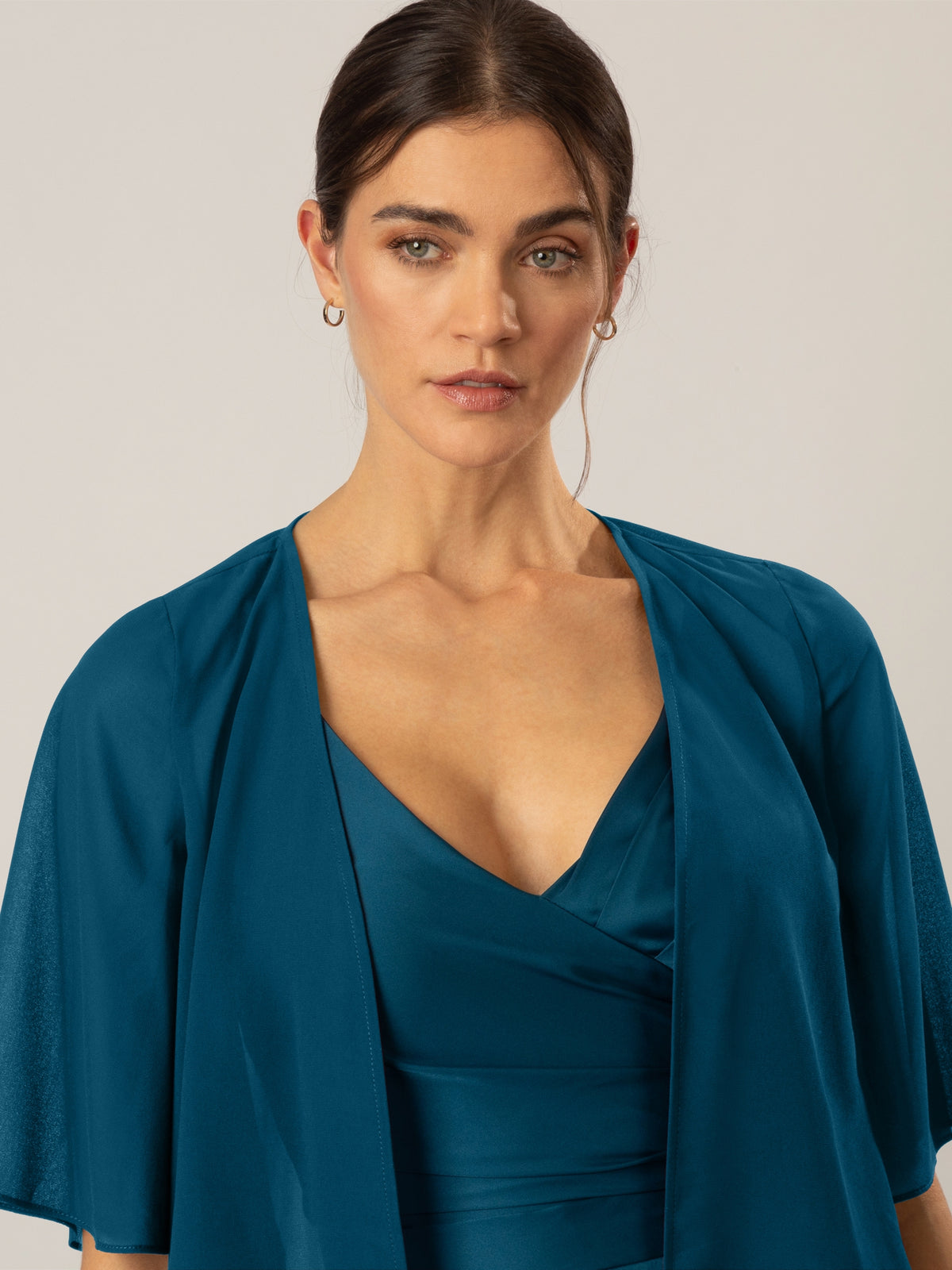 APART Chiffonbolero aus semitransparentem Chiffon | petrol
