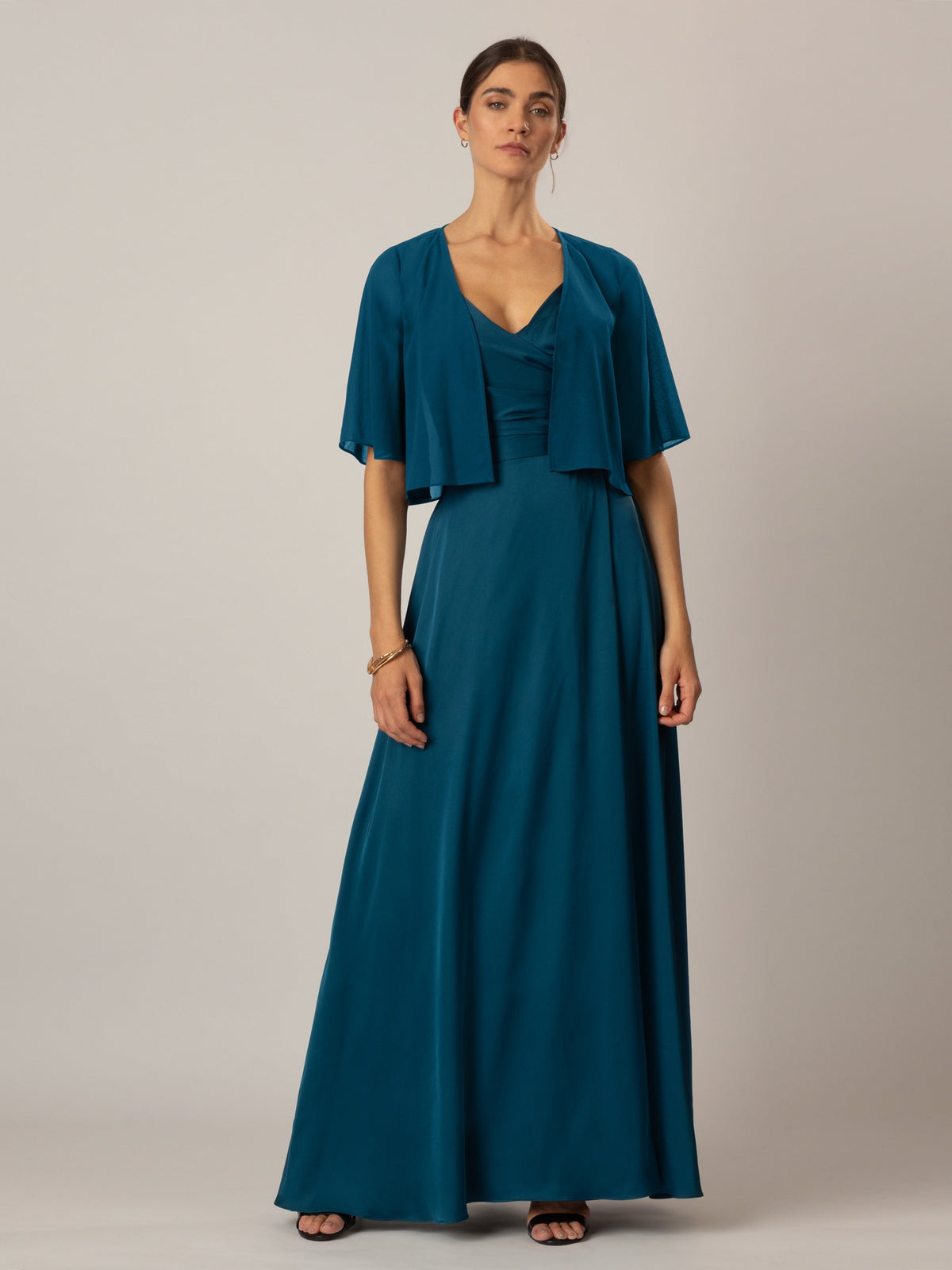 APART Chiffonbolero aus semitransparentem Chiffon | petrol