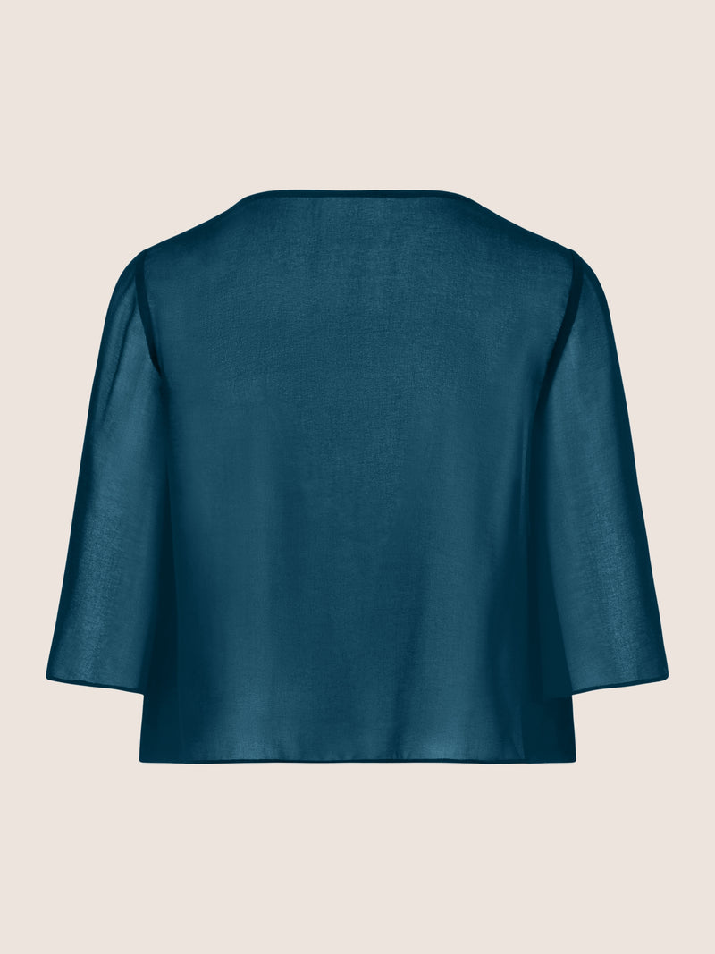 APART Chiffonbolero aus semitransparentem Chiffon | petrol