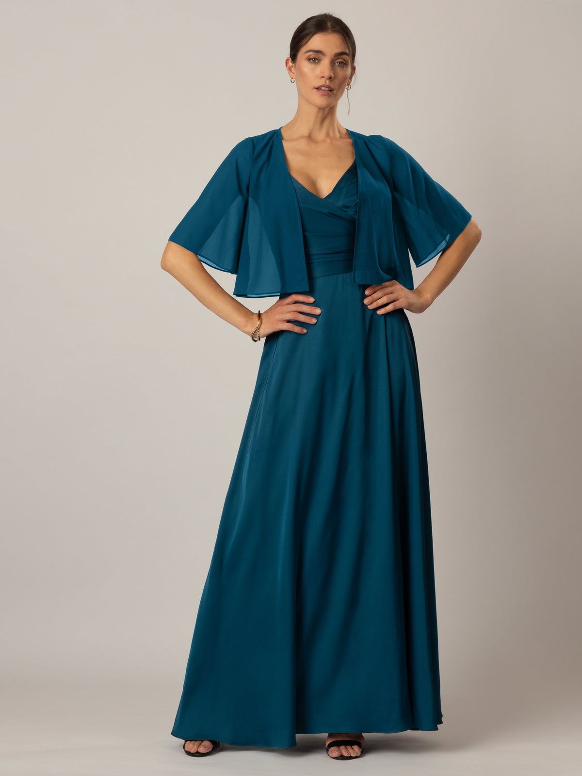 APART Chiffonbolero aus semitransparentem Chiffon | petrol