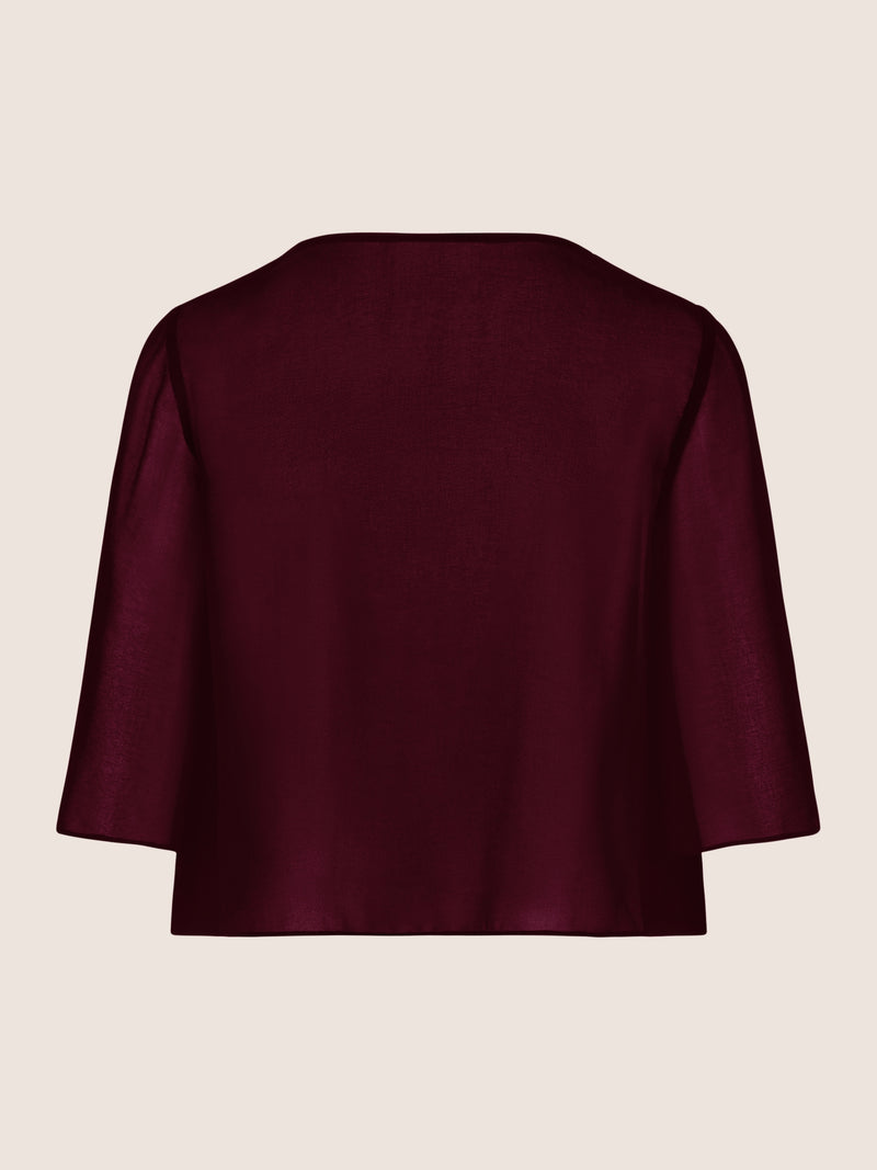 APART Chiffonbolero aus semitransparentem Chiffon | bordeaux