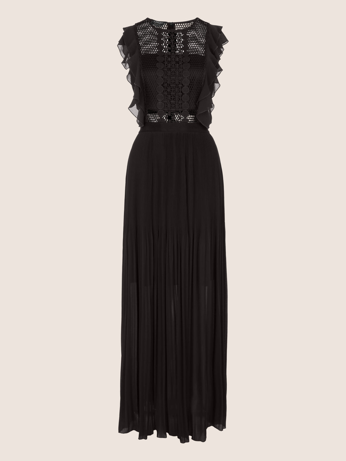 APART Abendkleid Kleid aus semitransparentem Georgette und transparenter Netzware | schwarz