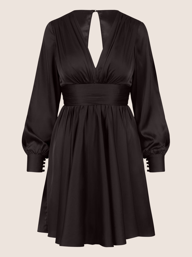 APART Cocktailkleid mit gerafftem Unterbrusteinsatz | schwarz