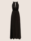 APART Langes Chiffon Kleid mit eleganten Plisseefalten | schwarz
