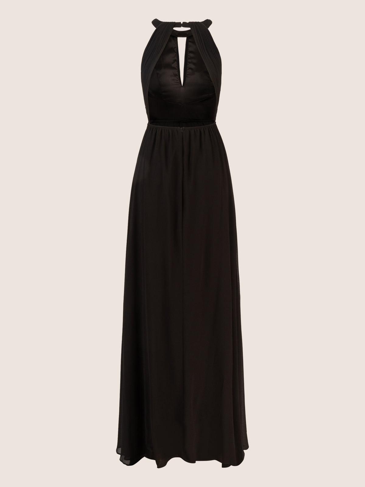 APART Langes Chiffon Kleid mit eleganten Plisseefalten | schwarz