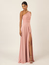 APART Langes Chiffon Kleid mit Ein-Schulter-Träger | altrosa