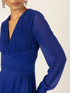 APART Langes Chiffon Kleid mit Plisseefalten | royalblau