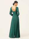 APART Langes Chiffon Kleid mit Plisseefalten | dunkelgrün