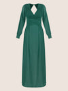 APART Langes Chiffon Kleid mit Plisseefalten | dunkelgrün
