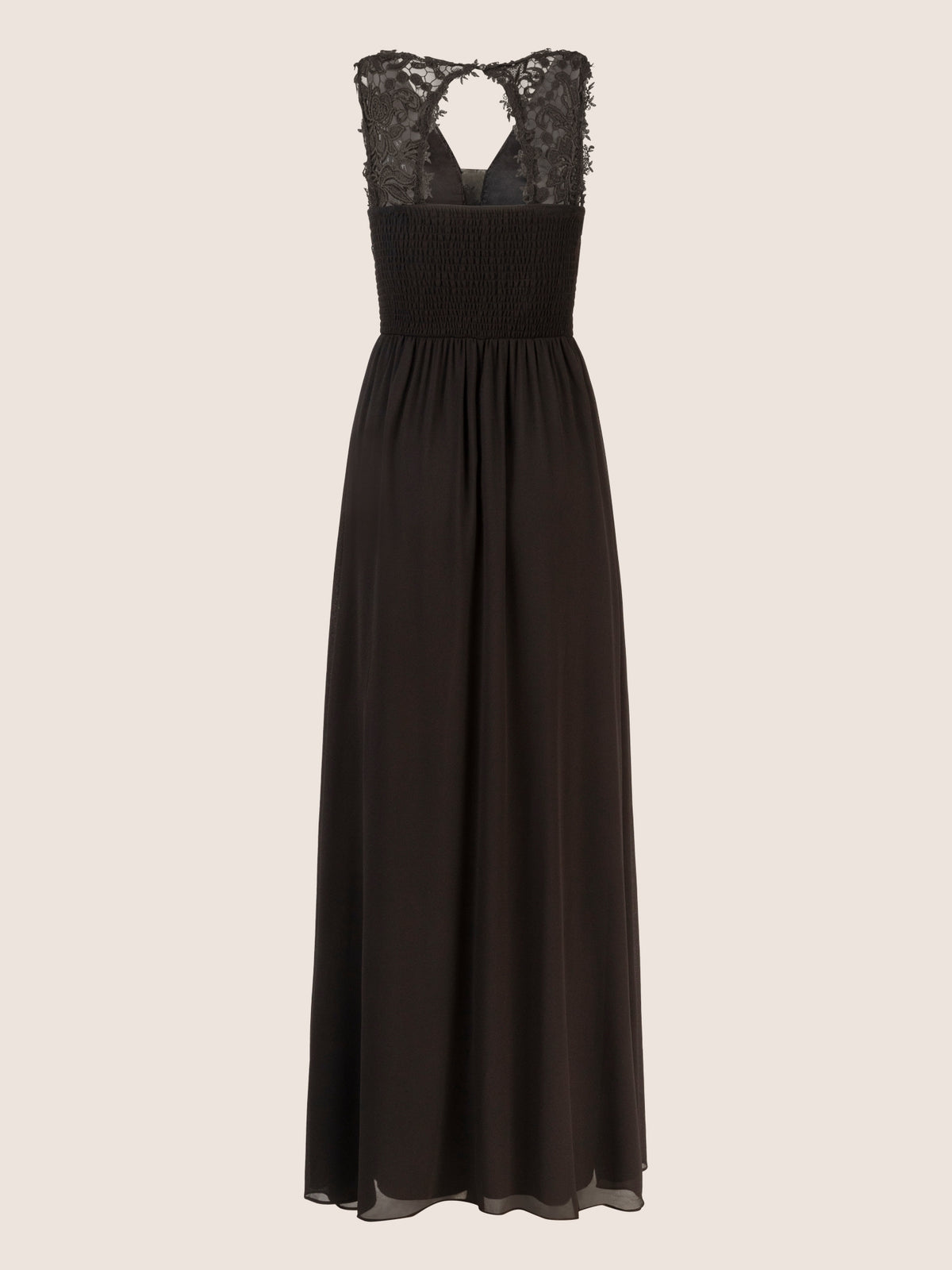 APART Langes Chiffon Kleid mit tiefer V-Ausschnitt | schwarz