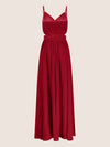 APART Langes Chiffon Kleid mit verstellbaren Spaghettiträgern | rot
