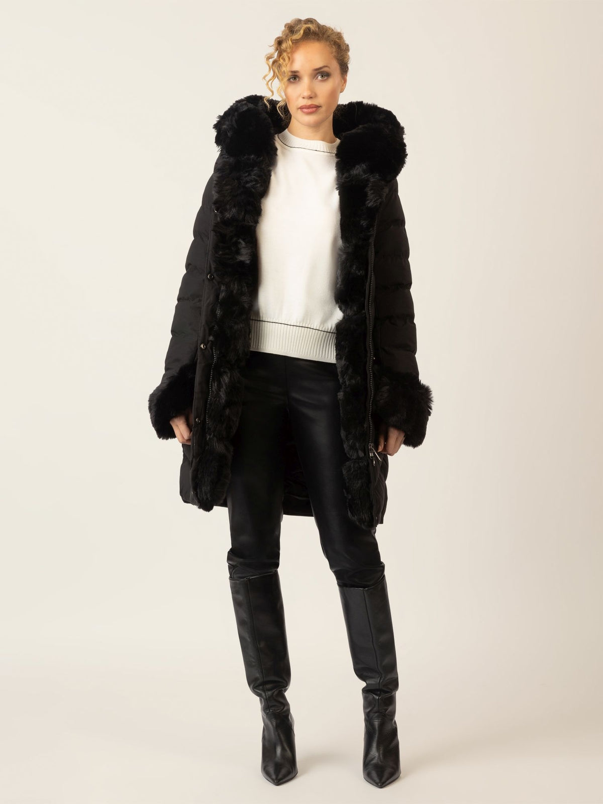 APART Winterjacke mit Reißverschluss für optimalen Schutz im Winter | schwarz