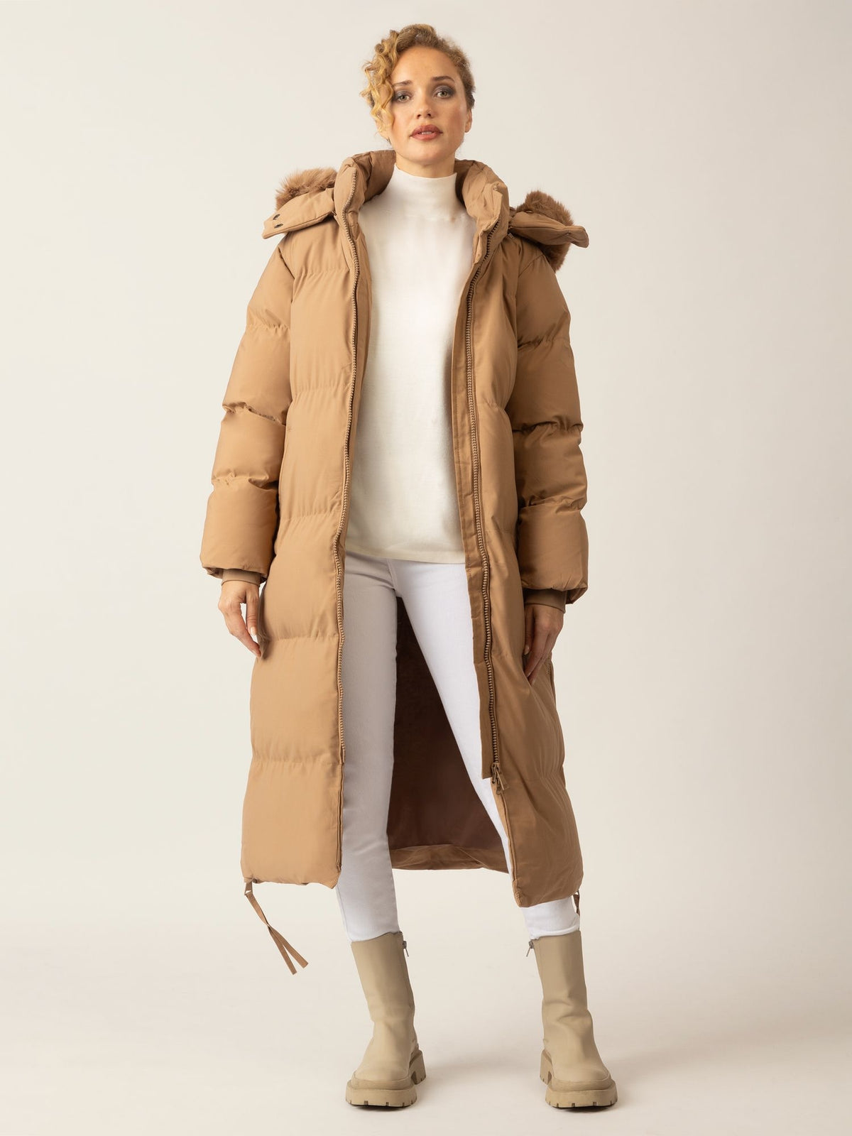 APART Winterjacke mit Reißverschluss für kalte Tage mit Komfort und Stil | camel