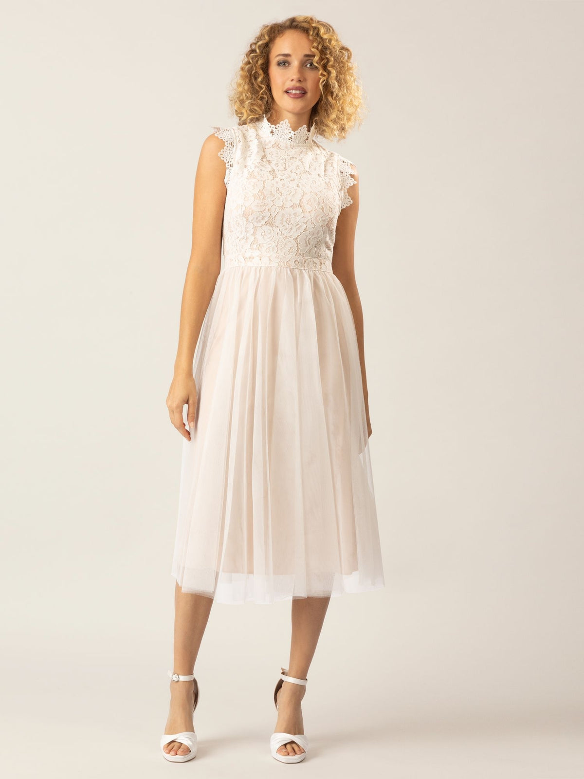 APART Kurzes Kleid mit Reißverschluss für eine elegante Passform im Alltag | weiß