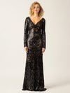 APART Langes Kleid mit Reißverschluss für elegante, formelle Anlässe | schwarz