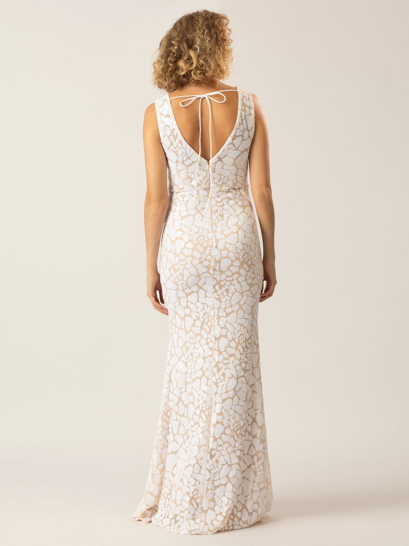 APART Langes Kleid mit Reißverschluss für eine elegante Silhouette im Alltag | weiß