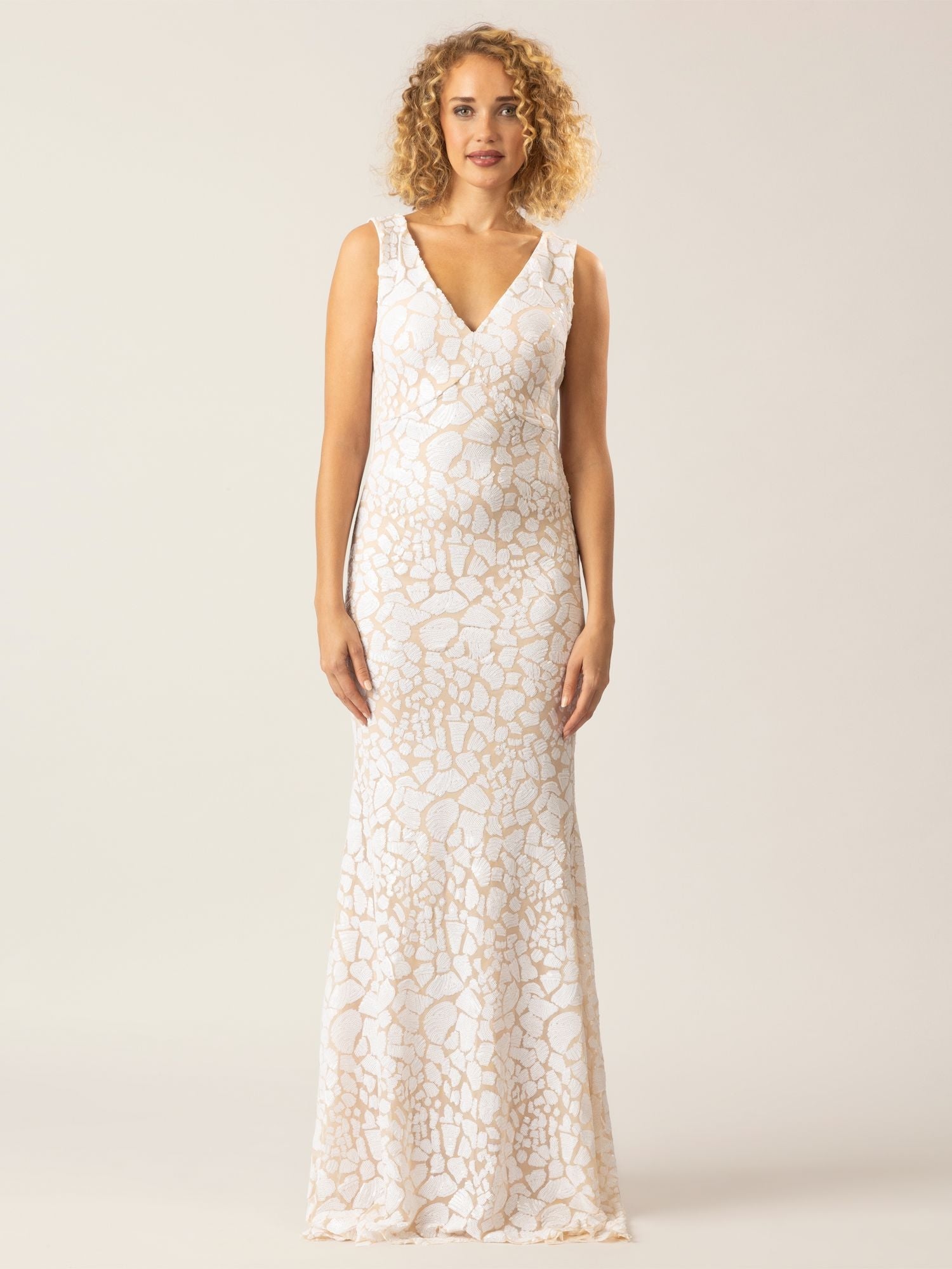 APART Langes Kleid mit Reißverschluss für eine elegante Silhouette im Alltag | weiß