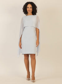 APART Kleid mit Chiffonstola aus einer leicht strukturierten Ware und angearbeitetem Cape | hellblau