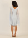 APART Kleid mit Chiffonstola aus einer leicht strukturierten Ware und angearbeitetem Cape | hellblau
