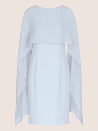 APART Kleid mit Chiffonstola aus einer leicht strukturierten Ware und angearbeitetem Cape | hellblau