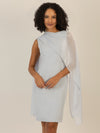APART Kleid mit Chiffonstola aus einer leicht strukturierten Ware und angearbeitetem Cape | hellblau