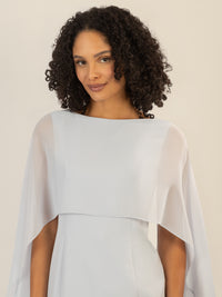 APART Kleid mit Chiffonstola aus einer leicht strukturierten Ware und angearbeitetem Cape | hellblau