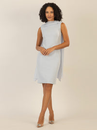APART Kleid mit Chiffonstola aus einer leicht strukturierten Ware und angearbeitetem Cape | hellblau