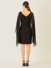 APART Kleid mit Chiffonstola aus einer leicht strukturierten Ware und angearbeitetem Cape | schwarz