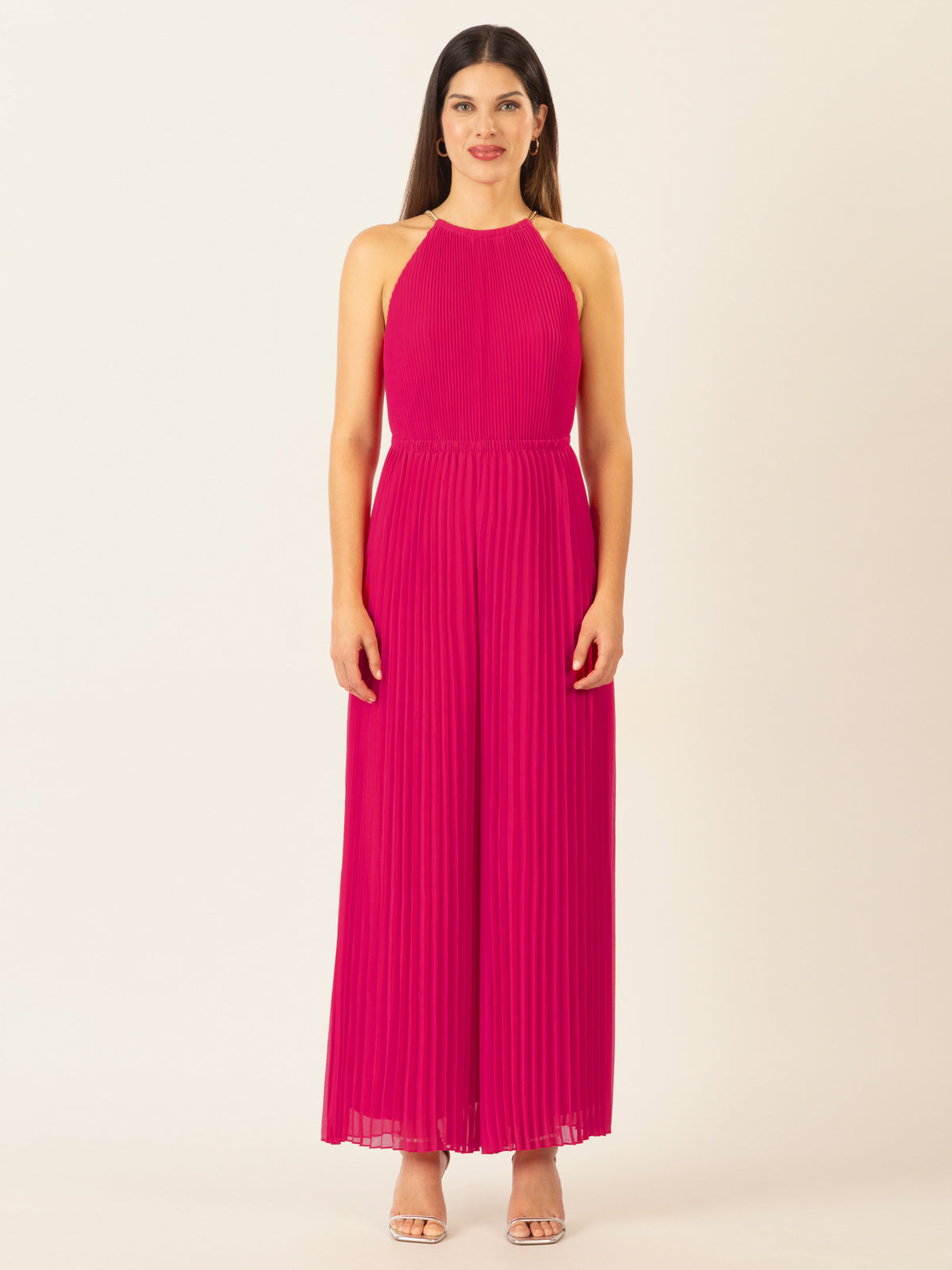 APART Plisseeoverall im Neckholder-Stil | pink
