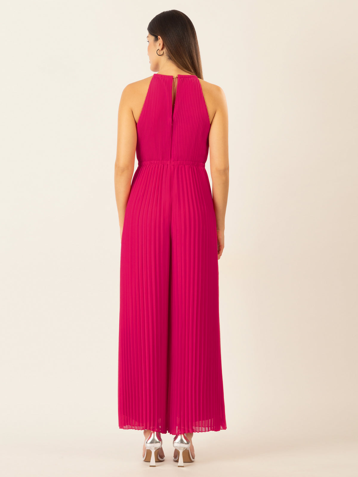 APART Plisseeoverall im Neckholder-Stil | pink