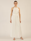 APART Plisseeoverall im Neckholder-Stil | creme