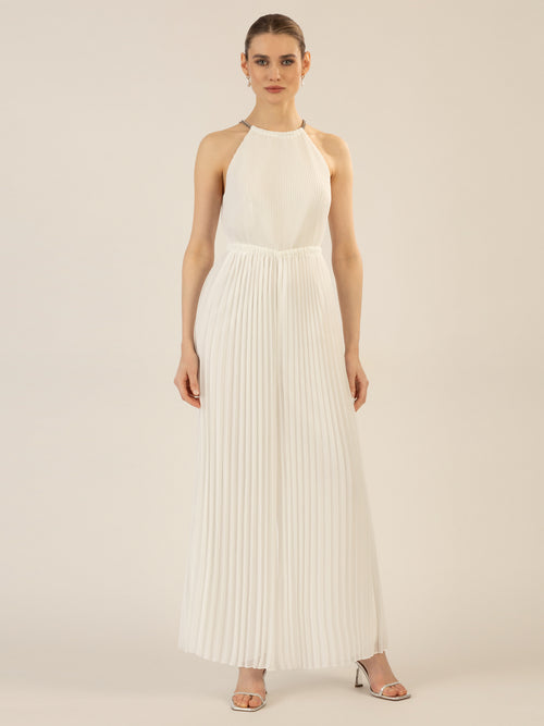 APART Plisseeoverall im Neckholder-Stil | creme image 1