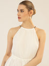 APART Plisseeoverall im Neckholder-Stil | creme