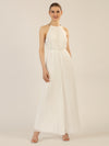 APART Plisseeoverall im Neckholder-Stil | creme