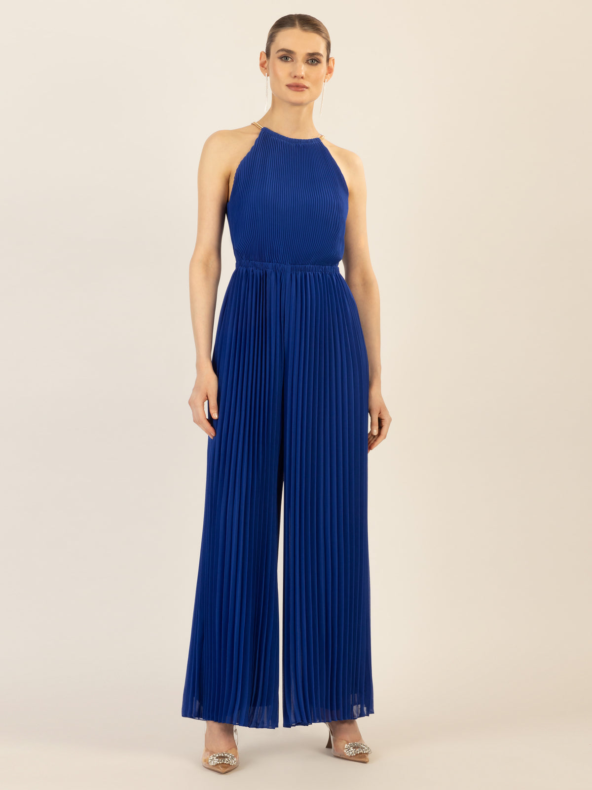 APART Plisseeoverall im Neckholder-Stil | royalblau