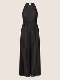 APART Plisseeoverall im Neckholder-Stil | schwarz